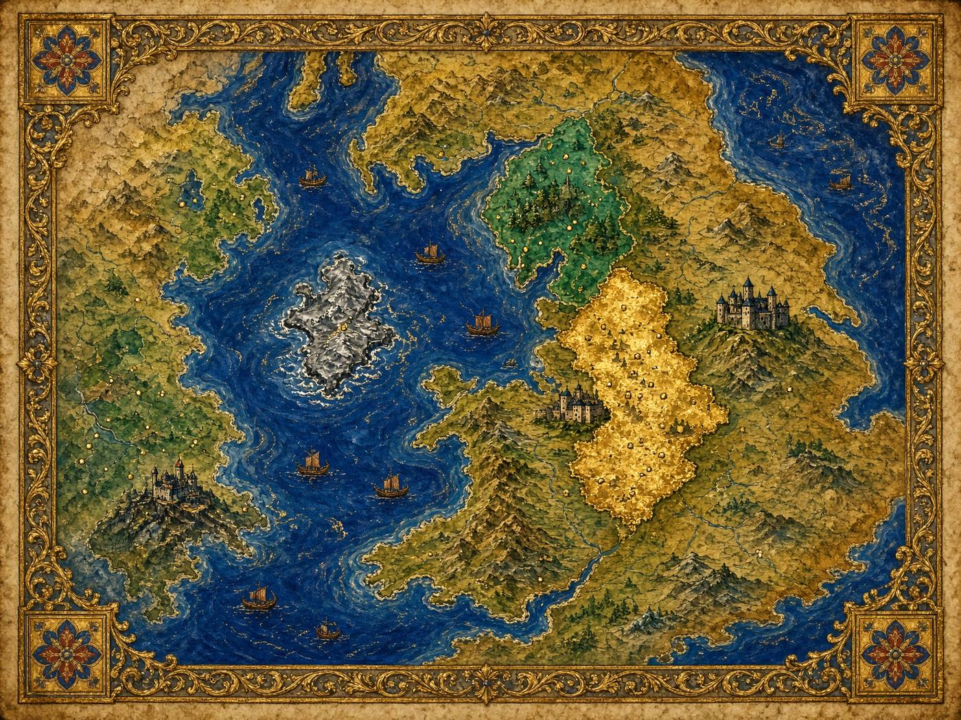 Illuminated map of the honour